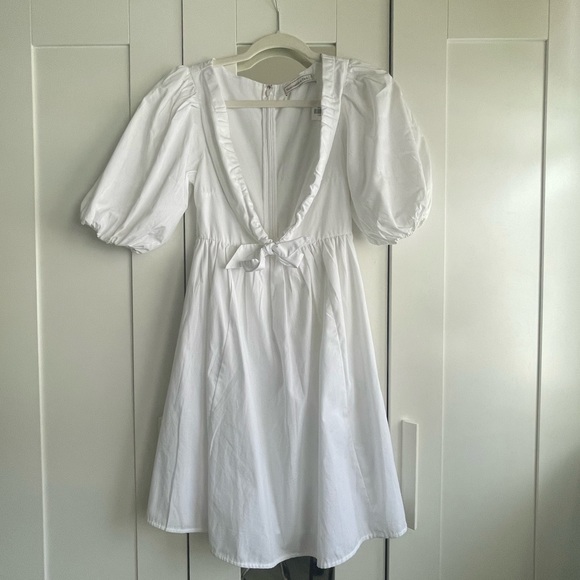 Abercrombie White Mini Puff Sleeve Summer Dress - Picture 12 of 12